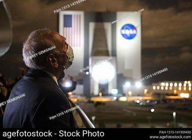 Acting NASA Administrator Steve Jurczyk watches the launch of a SpaceX Falcon 9 rocket carrying the company's Crew Dragon spacecraft on NASA’s SpaceX Crew-2...