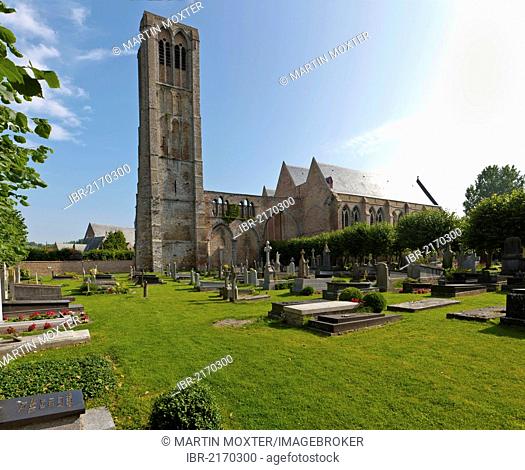 Church of Our Lady and cemetery, Damse Vaart-Zuid, Damme, Bruges, West Flanders, Flemish Region, Belgium, Europe