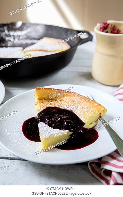 Dutch Pancake with Blueberry Syrup