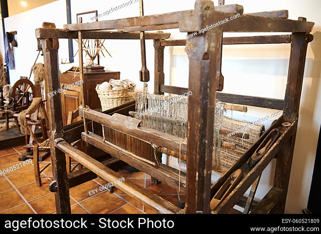 Traditional wooden loom, Interior of the Ethnographic Museum of Artziniega