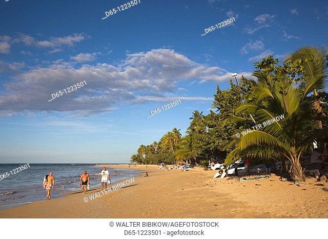 Dominican Republic, Samana Peninsula, Las Terrenas, Playa Las Terrenas beach, late afternoon