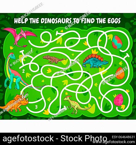1200buchat kids labyrinth maze. help the dinosaurs find the eggs