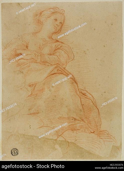 Woman Seated on Clouds, c. 1600. Creator: Cristofano Roncalli