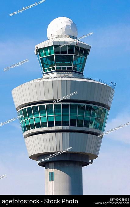 Control tower at Schiphol airport, the Netherlands