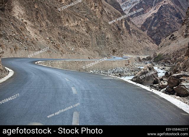 Portrait of Tibet highway high quality photo
