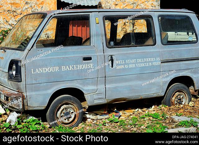 Bakehouse delivery car, Rokeby Manor, Landour, Mussoorie, Uttarakhand, India, Asia