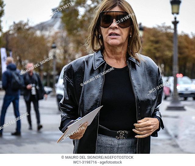 PARIS, France- October 2 2018: Carine Roitfeld on the street during the Paris Fashion Week