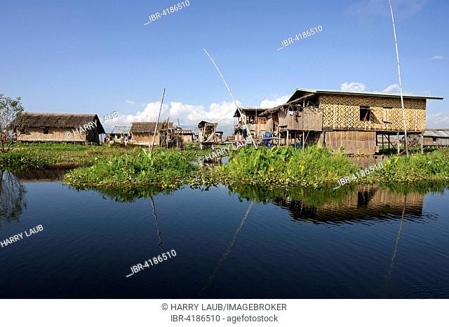 Traditional stilt houses in Inle Lake, Shan State, Myanmar