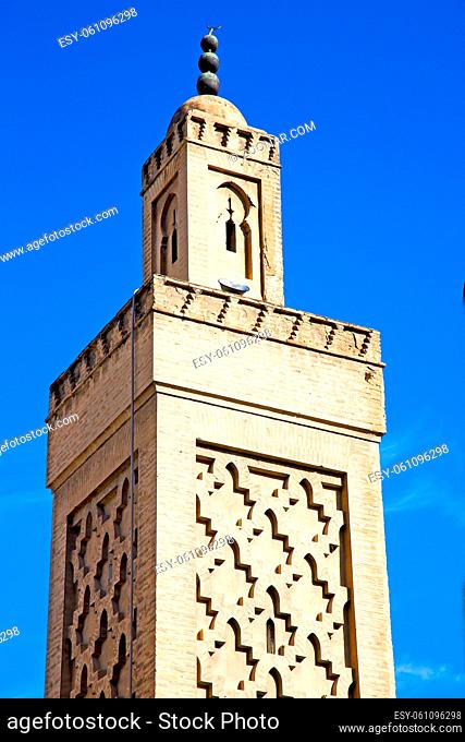 in maroc africa    minaret and the blue sky