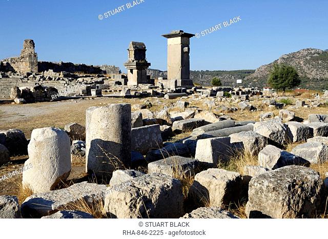 Harpy monument and Lycian tomb, Xanthos, Kalkan, Lycia, Anatolia, Turkey, Asia Minor, Eurasia