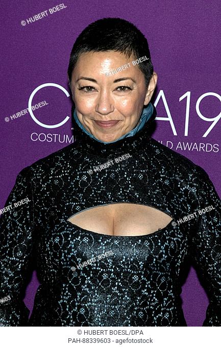Costume designer Ane Crabtree arrives at the 19th Costume Designers Guild Awards, CDGA, at Hotel Beverly Hilton in Los Angeles, USA, on 21 February 2017
