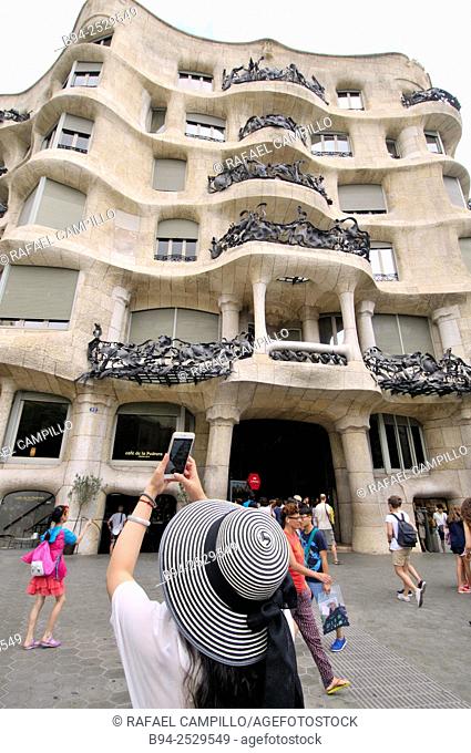 Mila house aka 'La Pedrera'. 261-265 Provença street. Architect Antoni Gaudí 1906-1912. Barcelona. Catalonia. Spain