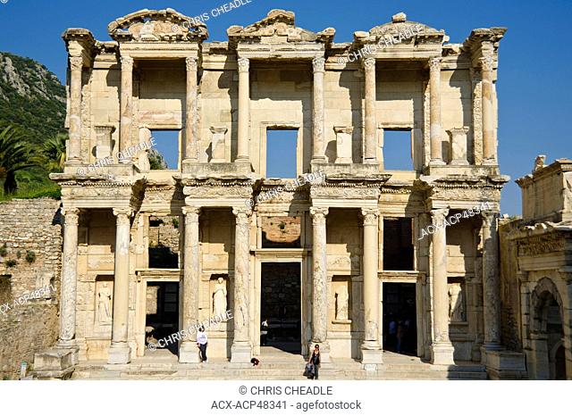 Library of Celsus at Ephesus, an ancient Greek city, and later a major Roman city, on the west coast of Asia Minor, near present-day Selçuk, Izmir Province