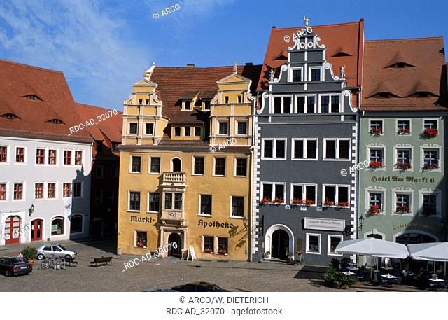 Houses at market square Meissen Saxony Germany