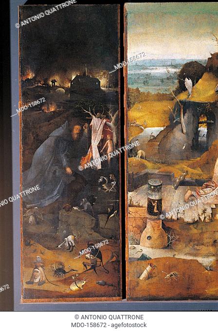 Hermit Saints Triptych, by Joren Anthoniszoon Van Aeken known as Bosch Hieronymus, 1505 about, 16th Century, oil on panel, cm 86, 5 x 60each panel