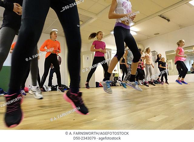Dance studio, dance classes for children, warm up. Stockholm, Sweden