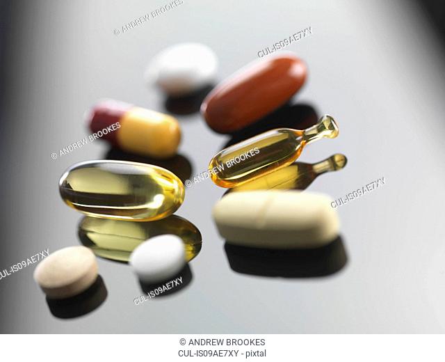 A selection of vitamins and herbal supplements