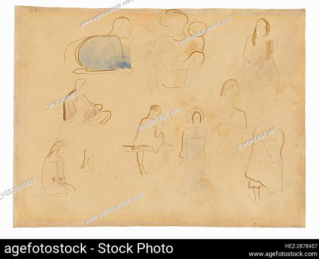 Ten Studies of Tahitian Figures, 1891/93. Creator: Paul Gauguin
