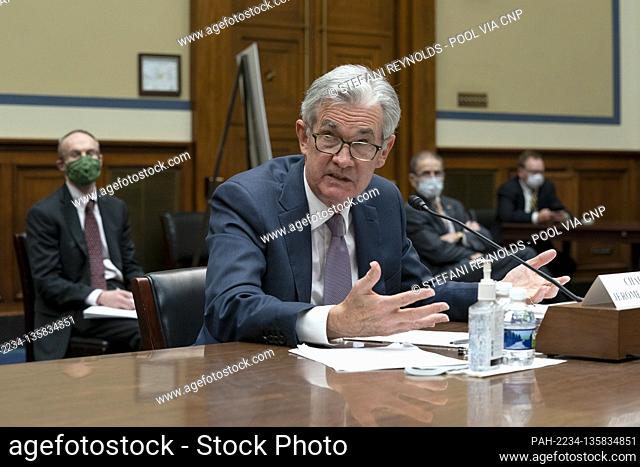 Jerome H. Powell, Chair of the Board of Governors of the Federal Reserve System, speaks during a House Select Subcommittee on the Coronavirus Crisis hearing in...