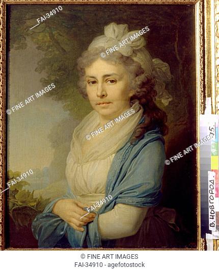 Portrait of Yelizaveta Ivanovna Neklyudova (1773-1796), née Levashova by Borovikovsky, Vladimir Lukich (1757-1825)/Oil on canvas/Neoclassicism/1798/Russia/State...