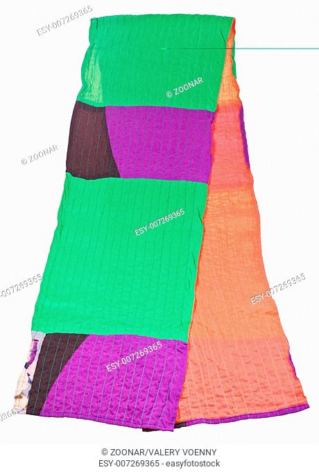 hand made patchwork scarf isolated on white