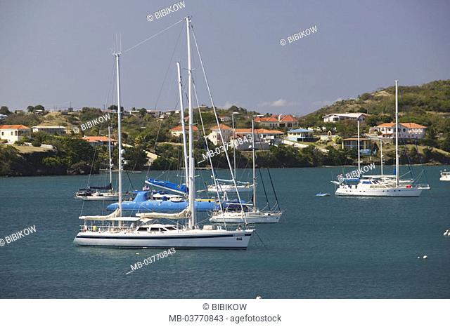 Grenada, South coast, L'Anse of aux Epines, Prickly bay, marina,   Caribbean, West Indian islands, little one Antilles, islands over the wind, island, south