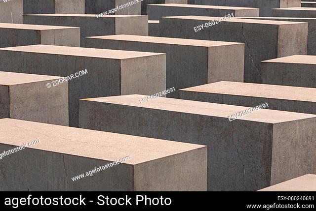 A close-up picture of some of the blocks of the Memorial to the Murdered Jews of Europe