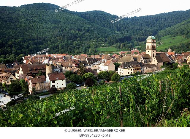 Townscape in the morning light, Kaysersberg, Haut-Rhin, Alsace, Alsace Wine Route, France