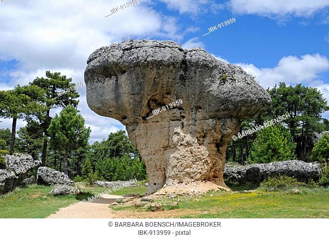 La ciudad encantada, the enchanted city, rock formation, erosion, natural monument, limestone landscape, Cuenca, Castile-La Mancha, Spain, Europe