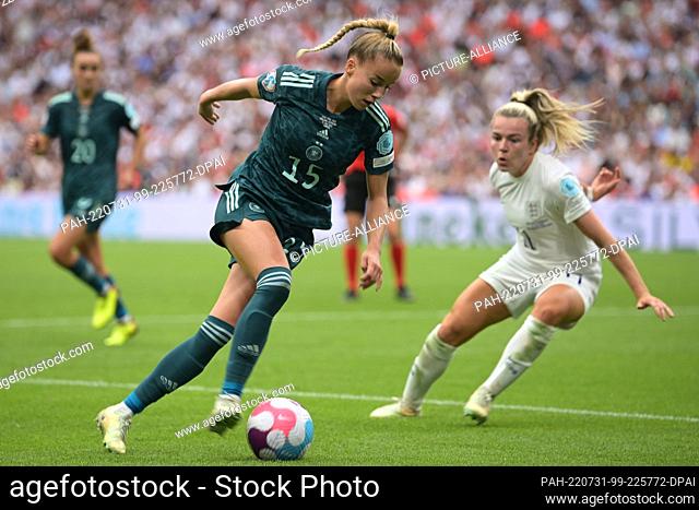 31 July 2022, Great Britain, London: Soccer, Women, Euro 2022, England - Germany, Final, Wembley Stadium: Germany's Giulia Gwinn in action