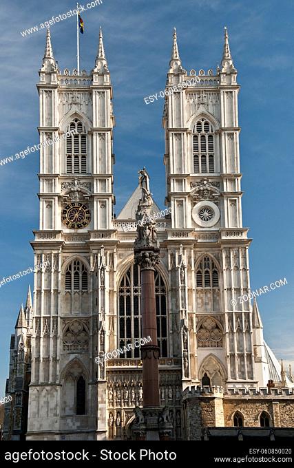 the western facade of westminster abbey with the two bell towers