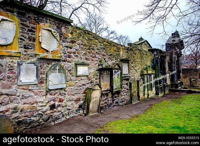 The Flodden Wall in Grey Friars church yard in Edinburgh, Scotland