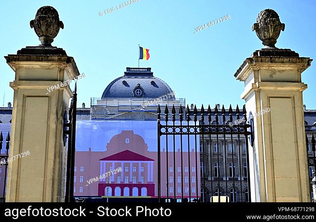 Illustration picture shows the renovation works at the Royal Palace in Brussels, Tuesday 13 June 2023. The renovation works of the Royal Palace consist of...