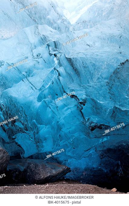 Ice cave in the Vatnajokull glacier, Höfn, Eastern Region, Iceland