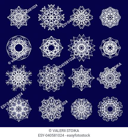Ornamental Line Pattern. Round Texture. Oriental Geometric Ornament