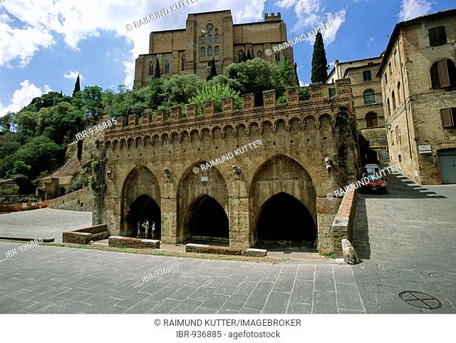 San Domenico Basilica, Quelle Fonte Branda, Siena, Tuscany, Italy, Europe