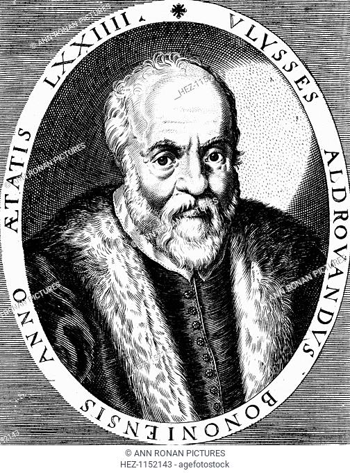 Ulisse Aldrovandi (1522-1605), Italian botanist, naturalist and physician, late 16th century. Aldrovandi published illustrated books on fishes