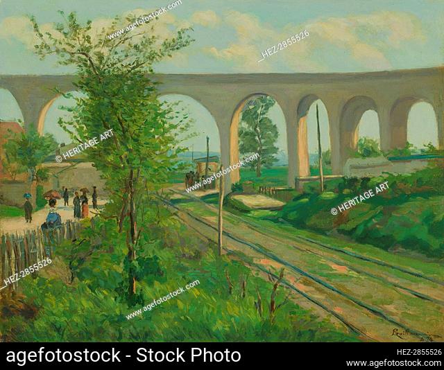The Arcueil Aqueduct at Sceaux Railroad Crossing, 1874. Creator: Armand Guillaumin