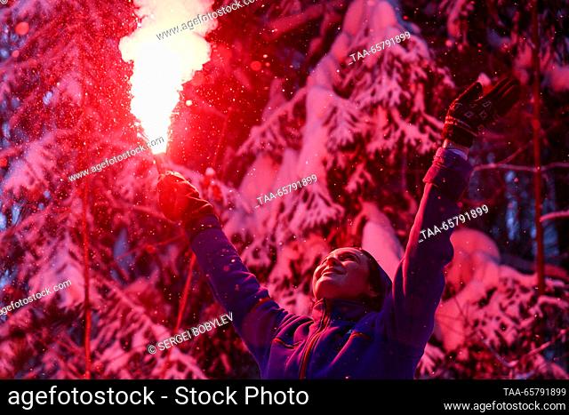 RUSSIA, MOSCOW REGION - DECEMBER 15, 2023: Spaceflight participant Marina Vasilevskaya of Belarus of the main crew of the 21st visiting expedition to the...