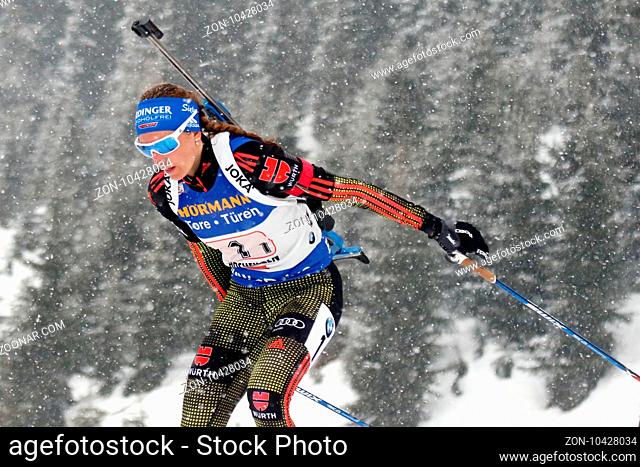 Vanessa Hinz (SC Schliersee) bei der IBU Biathlon WM Hochfilzen 2017 - Staffel Frauen