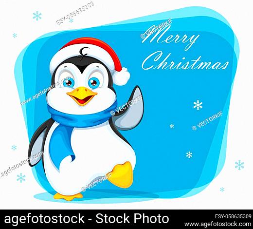 Penguins Wearing Winter Warm Clothes Set Vector by robuart