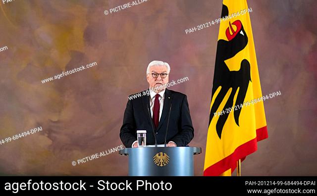 14 December 2020, Berlin: In a speech at Bellevue Palace, Federal President Frank-Walter Steinmeier comments on the current situation in the Corona pandemic