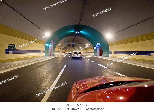 The opening of the 6-km-long Blanka tunnel, the construction of which lasted eight years and cost 43 billion crowns, in Prague, Czech Republic, September 19