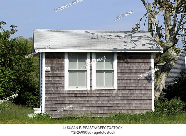 A tiny cottage in the fishing village of Menemsha, Chilmark, Martha's Vineyard, Massachusetts, United States, North America. Editorial use only