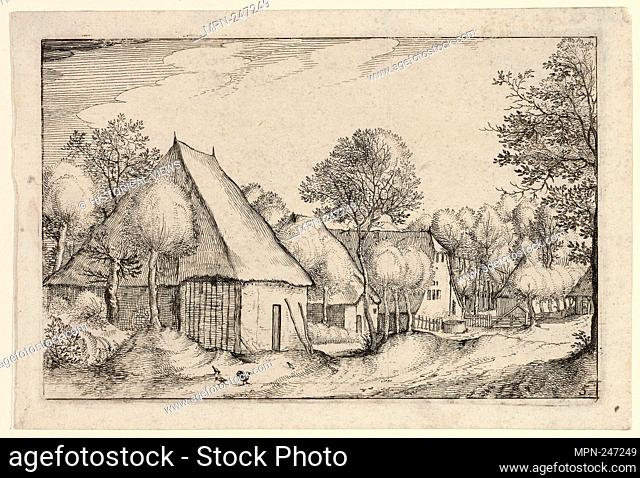 A Farmyard, plate five after Pictures of Farms, Country Houses and Rustic Villages (Praediorum villarum et rusticarum casularum icones) - 1612 - Claes Jansz