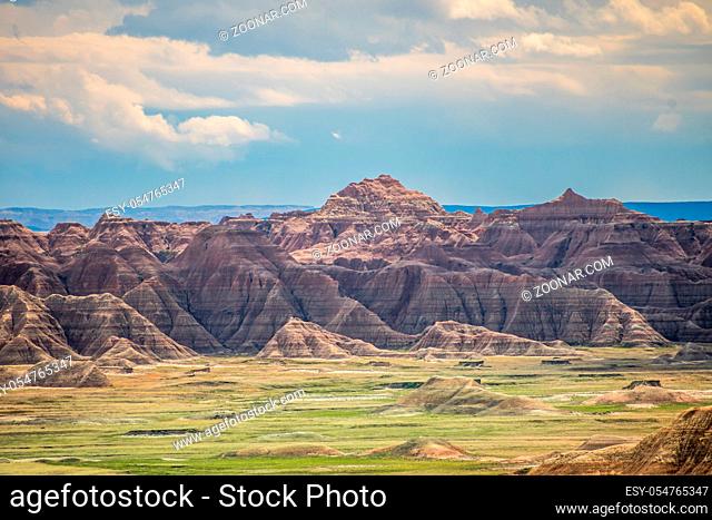A layered rugged terrain rock formations of the preserve national park
