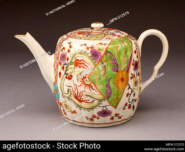 Worcester Royal Porcelain Company. Teapot - About 1770 - Worcester Porcelain Factory Worcester, England, founded 1751. Soft-paste porcelain with polychrome...