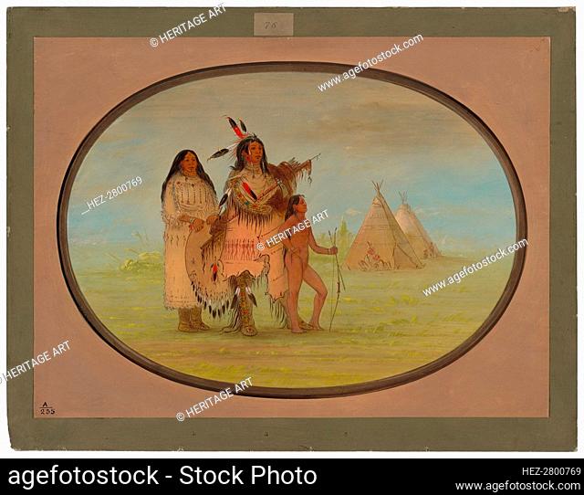 A K'nisteneux Warrior and Family, 1861/1869. Creator: George Catlin