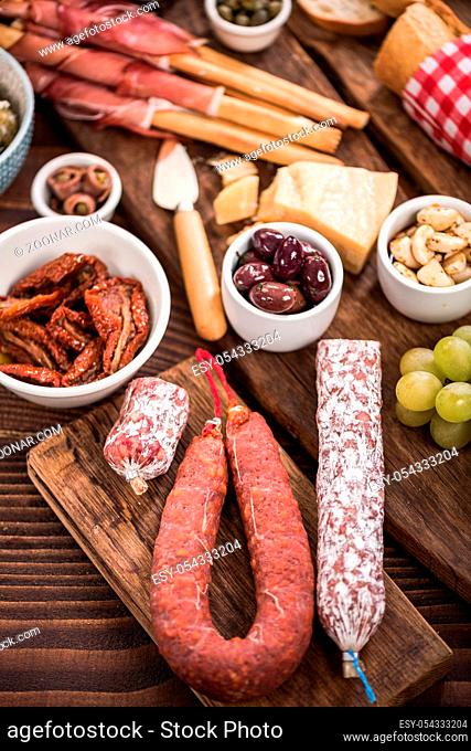Traditional spanish tapas for sharing with friends