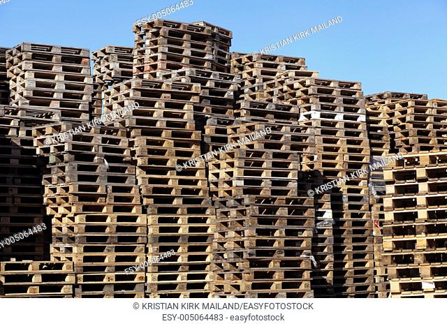 Stack of wooden EUR pallets